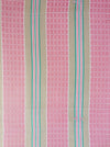 Ticking in pink and beige stripes and squares. Spain c.1950 - Lot of 2 pieces