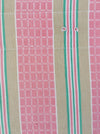 Ticking in pink and beige stripes and squares. Spain c.1950 - Lot of 2 pieces