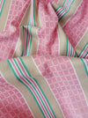 Ticking in pink and beige stripes and squares. Spain c.1950 - Lot of 2 pieces