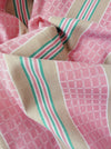 Ticking in pink and beige stripes and squares. Spain c.1950 - Lot of 2 pieces