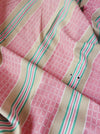 Ticking in pink and beige stripes and squares. Spain c.1950 - Lot of 2 pieces