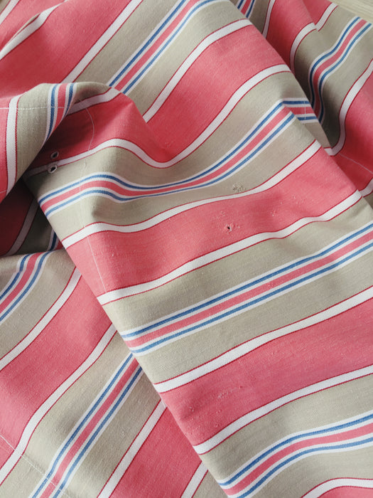 Ticking in pink and beige stripes. Spain c.1950 - 95×180 cm