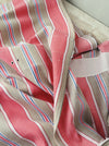 Ticking in pink and beige stripes. Spain c.1950 - 95×180 cm
