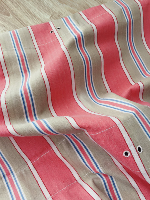 Ticking in pink and beige stripes. Spain c.1950 - 95×180 cm
