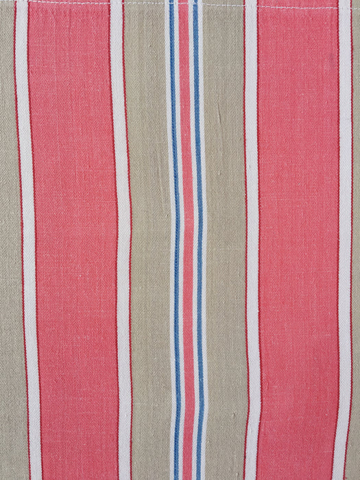 Ticking in pink and beige stripes. Spain c.1950 - 95×180 cm