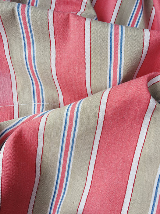 Ticking in pink and beige stripes. Spain c.1950 - 95×180 cm