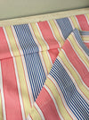 Ticking in pink, blue and beige stripes. Spain c.1950 - Lot of 2 pieces