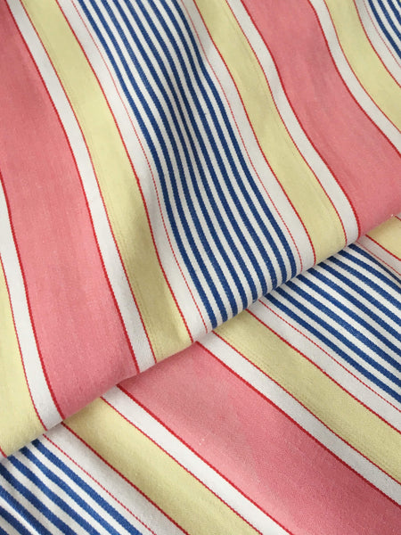 Pink Stripes Antique European Ticking Fabric Recovered Panels REC-RA-ROSA-026 - Ticking Depot