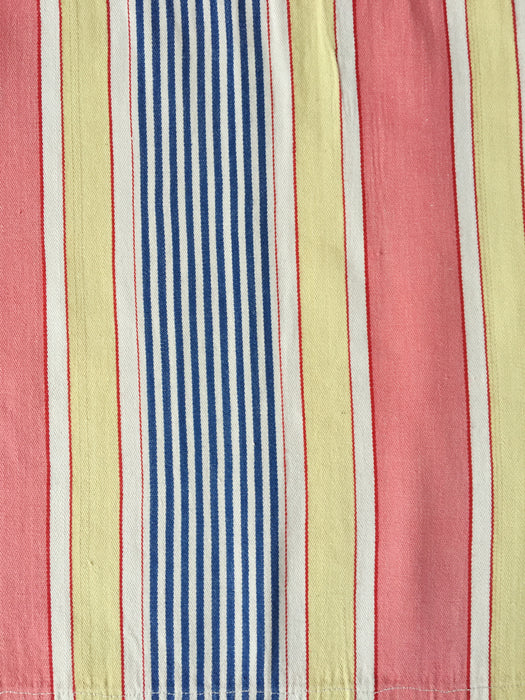 Ticking in pink, blue and beige stripes. Spain c.1950 - Lot of 2 pieces