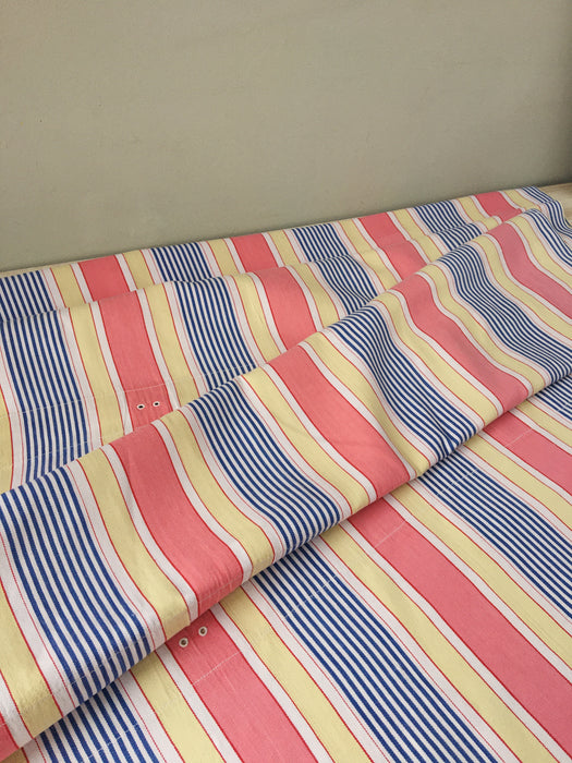 Ticking in pink, blue and beige stripes. Spain c.1950 - Lot of 2 pieces