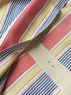 Ticking in pink, blue and beige stripes. Spain c.1950 - Lot of 2 pieces