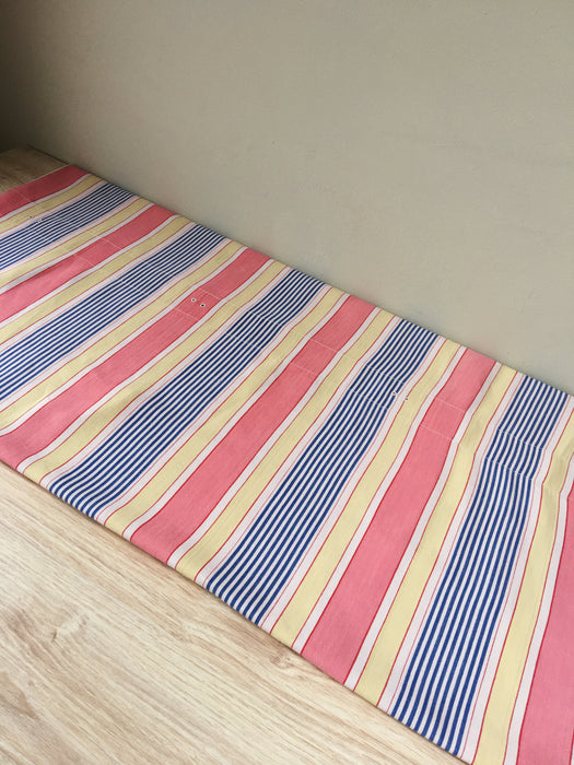Ticking in pink, blue and beige stripes. Spain c.1950 - Lot of 2 pieces