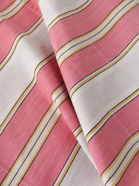 Pink Stripes Antique European Ticking Fabric Recovered Panels REC-RA-ROSA-027 - Ticking Depot