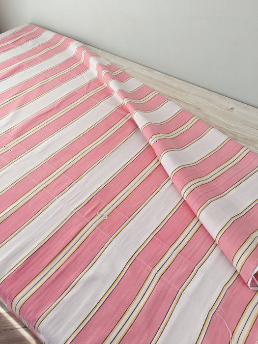 Ticking in pink and gray stripes. Spain c.1950 - Lot of 4 pieces