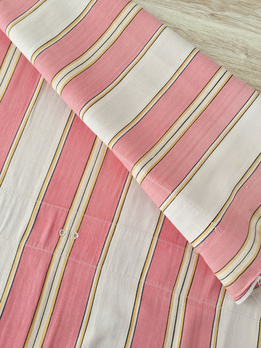Ticking in pink and gray stripes. Spain c.1950 - Lot of 4 pieces