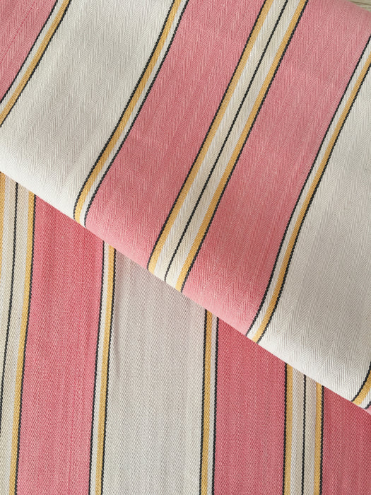 Ticking in pink and gray stripes. Spain c.1950 - Lot of 4 pieces