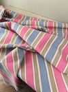 Ticking in pink, blue and taupe stripes. Very rare. Spain c.1950 - 117×328 cm 