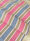 Ticking in pink, blue and taupe stripes. Very rare. Spain c.1950 - 117×328 cm 