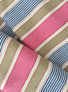 Ticking in pink, blue and taupe stripes. Very rare. Spain c.1950 - 117×328 cm 