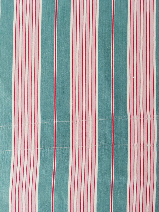 Ticking in green and pink stripes. Spain c.1940 - 81×41 cm