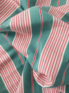 Ticking in green and pink stripes. Spain c.1940 - 81×41 cm