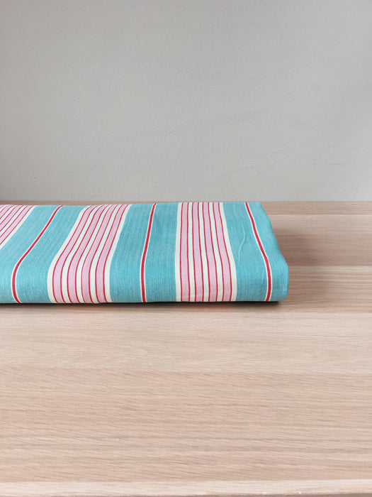 Ticking in green and pink stripes. Spain c.1940 - Lot of 4 pieces