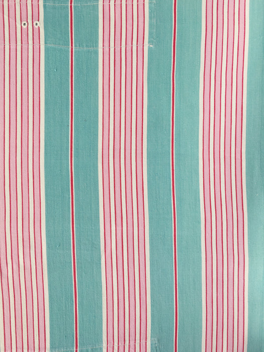 Ticking in green and pink stripes. Spain c.1940 - Lot of 4 pieces