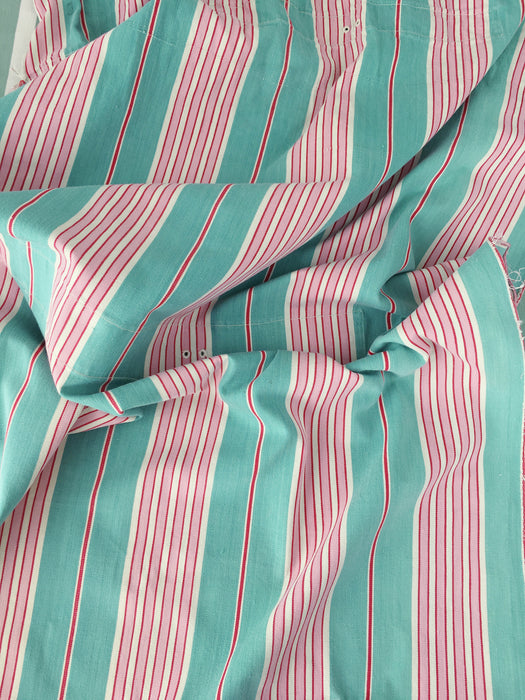 Ticking in green and pink stripes. Spain c.1940 - Lot of 4 pieces