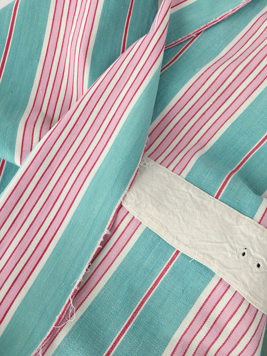 Ticking in green and pink stripes. Spain c.1940 - Lot of 4 pieces