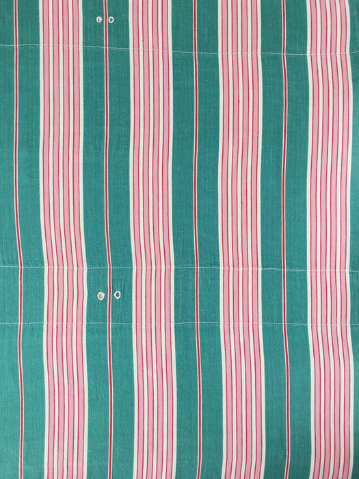 Ticking in green and pink stripes. Spain c.1940 - Lot of 2 pieces