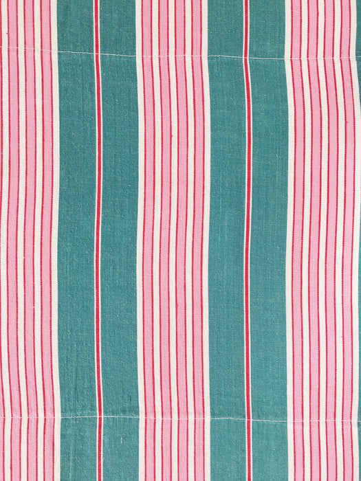 Ticking in green and pink stripes. Spain c.1940 - Lot of 2 pieces