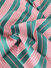 Ticking in green and pink stripes. Spain c.1940 - Lot of 2 pieces