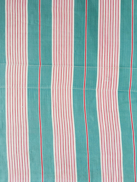 Ticking in green and pink stripes. Spain c.1940 - Lot of 2 pieces