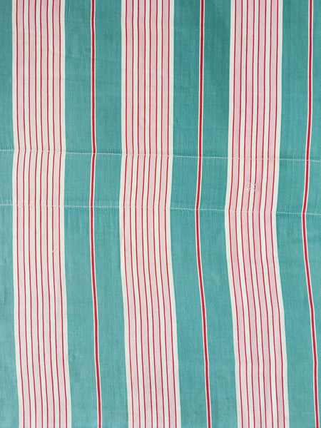 Green Stripes Antique European Ticking Fabric Recovered Panels REC-RA-VERDE-001J - Ticking Depot