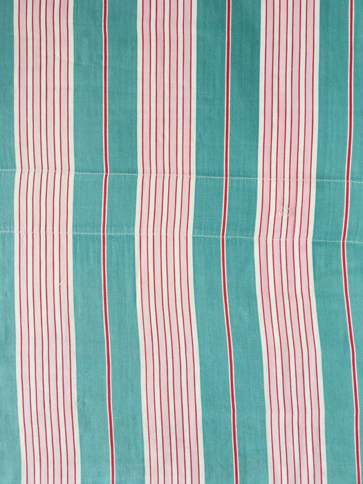 Ticking in green and pink stripes. Spain c.1940 - Lot of 2 pieces