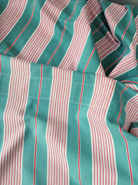 Ticking in green and pink stripes. Spain c.1940 - Lot of 2 pieces
