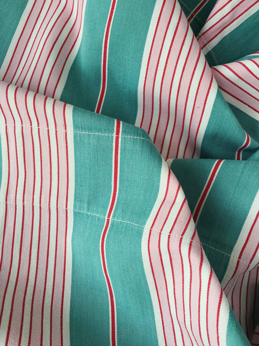 Ticking in green and pink stripes. Spain c.1940 - Lot of 2 pieces