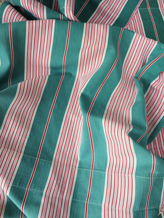 Ticking in green and pink stripes. Spain c.1940 - Lot of 2 pieces