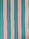 Ticking in green and pink stripes. Spain c.1940 - 83×110 cm