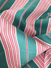 Ticking in green and pink stripes. Spain c.1940 - 83×110 cm