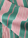 Ticking in green and pink stripes. Spain c.1940 - Lot of 2 pieces