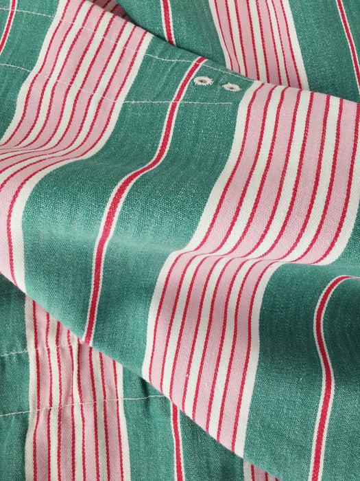 Ticking in green and pink stripes. Spain c.1940 - Lot of 2 pieces
