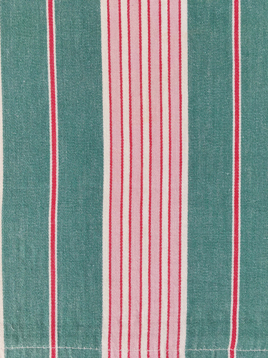 Green Stripes Antique European Ticking Fabric Recovered Panels REC-RA-VERDE-001L - Ticking Depot