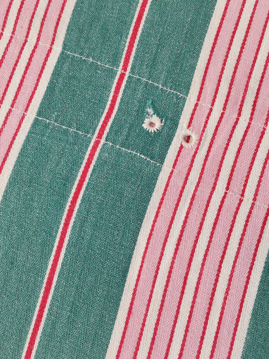 Ticking in green and pink stripes. Spain c.1940 - Lot of 2 pieces