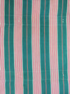 Ticking in green and pink stripes. Spain c.1940 - 82×116 cm
