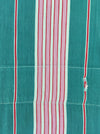 Ticking in green and pink stripes. Spain c.1940 - 82×116 cm