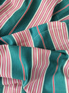 Ticking in green and pink stripes. Spain c.1940 - 82×116 cm