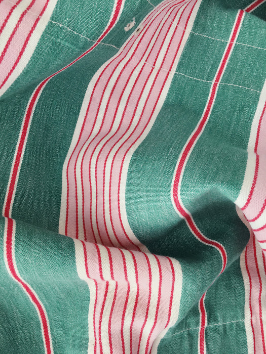Ticking in green and pink stripes. Spain c.1940 - Lot of 2 pieces