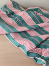 Ticking in green and pink stripes. Spain c.1940 - Lot of 2 pieces