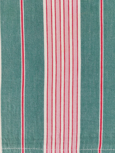 Green Stripes Antique European Ticking Fabric Recovered Panels REC-RA-VERDE-001P - Ticking Depot